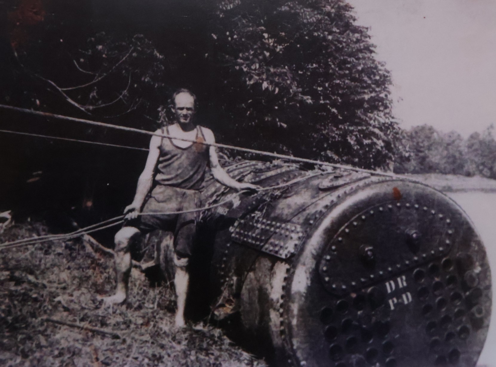 2 Eric Osborne 1924 with steam boiler used to run mill.